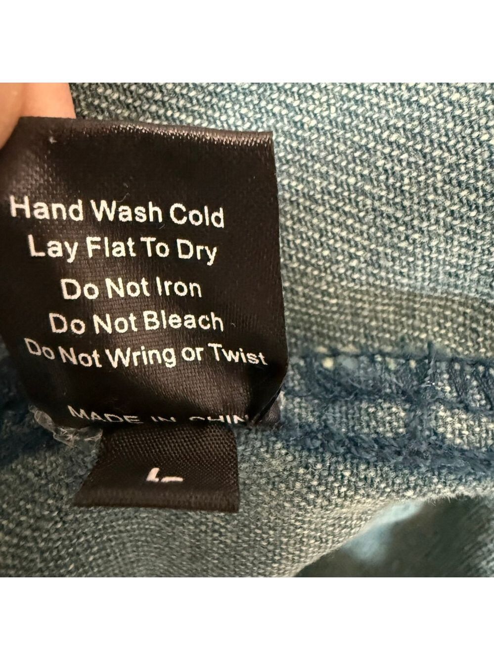 POL Frayed Denim Shacket Jacket Size L Blue Snap Front Distressed Western Style - Picture 10 of 10